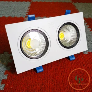 Đèn led downlight âm trần mặt vuông cob đôi 14w - 1 màu