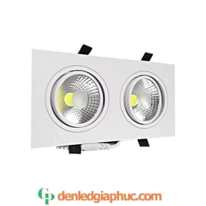 Đèn led downlight âm trần vuông đôi 14w mặt kính trong - 3 chế độ màu - TLC