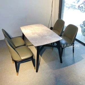 Bộ bàn 4 ghế chân gỗ mặt đá XK-88