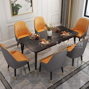 Bộ bàn 6 ghế chân côn mặt đá NK-86