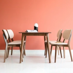 Bộ bàn ăn 4 ghế Hana nâu 120