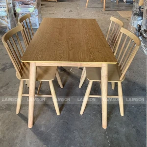 Bộ bàn ăn 4 ghế Rio Tự nhiên 120