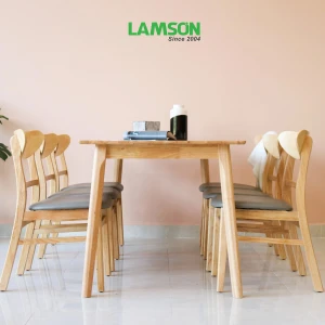 Bộ bàn ăn 6 ghế Mango tự nhiên 160