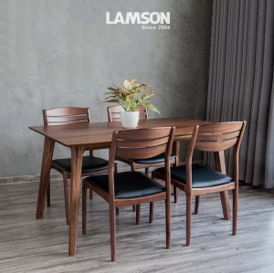 Bộ bàn ghế Marvel Vega 4 ghế Walnut (R140 x S80 x C75)