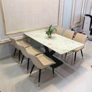 Bộ bàn nhập khẩu 6 ghế mặt đá NK-59