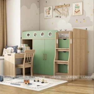 Giường Tầng Kết Hợp Tủ Áo & Bàn Học Bena | Nội Thất Lam Sơn