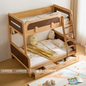 Giường tầng trẻ em bằng gỗ New Bear