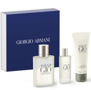 Giftset Nước Hoa Giorgio Armani Acqua Di Gio Pour Homme (100ML 15ML Tắm, Gội 75ML )