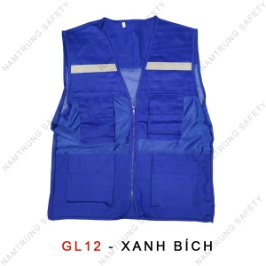 Áo gile lưới GL12 Màu Xanh bích Loại 4 túi