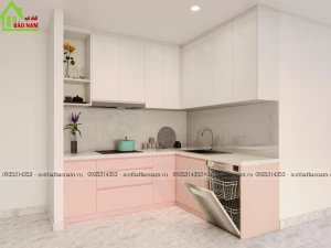 Tủ Bếp Chữ L Đẹp Hiện Đại Tp.Hcm