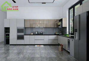 Tủ Bếp Gỗ Công Nghiệp MDF Đẹp Hiện Đại