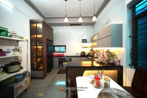 Bàn giao tủ bếp nhựa acrylic chữ U nhà chị Hiền, Chí Linh, Hải Dương