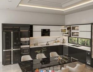 Thiết kế tủ bếp acrylic chữ L nhà anh Đạo, Nam Định