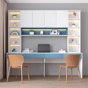 Bàn học đôi kèm giá sách gỗ MDF GHS-42026