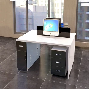 Bàn làm việc nhân viên bằng gỗ thiết kế đơn giản GHS-41437