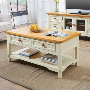 Bàn trà phòng khách gỗ tự nhiên phun sơn GHS-4643