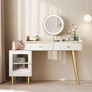 Bàn trang điểm trắng có đèn sang trọng GHS-41921