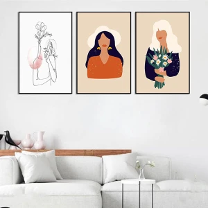Bộ tranh treo tường trừu tượng vẽ người thiết kế mới GHX-6006