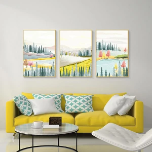 Bộ tranh tường phong cảnh trang trí phòng khách GHS-6368