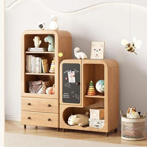 Combo 2 mẫu tủ đựng sách cho bé gỗ tự nhiên GHS-2644