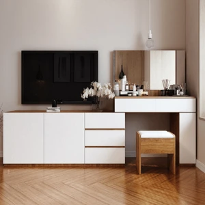 Kệ tivi phòng ngủ liền bàn trang điểm GHS-3377