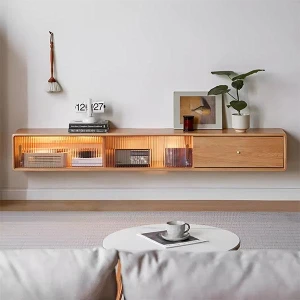 Kệ tivi treo tường bằng gỗ tự nhiên 1m8 GHS-3592