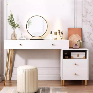 Mẫu bàn phấn bằng gỗ đẹp chân sắt GHS-41915