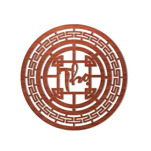 Mẫu gỗ ốp tường bàn thờ chữ Thọ GHS-751