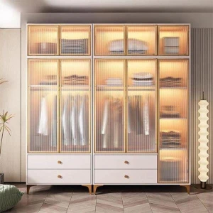 Mẫu tủ quần áo nhôm kính đẹp sang trọng GHS-52087