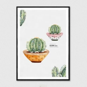 Tranh trang trí tường hình xương rồng đẹp GHS-6360