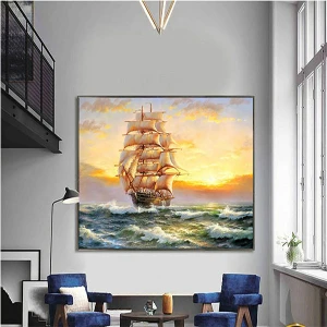 Tranh treo tường thuyền buồm sang trọng GHX-6066