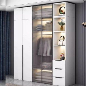 Tủ áo cánh kính khung nhôm sang trọng GHS-52084