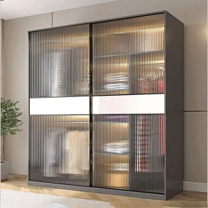 Tủ áo cánh kính lùa khung nhôm cao cấp GHS-52397