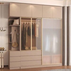 Tủ áo quần kính cường lực khung nhôm GHS-52138