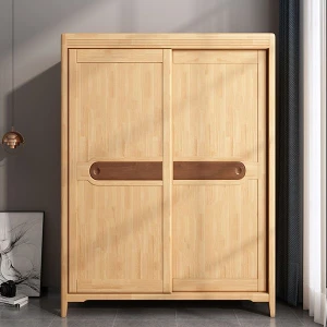 Tủ quần áo bằng gỗ sồi tự nhiên thiết kế cánh lùa tiện dụng GHS-51167