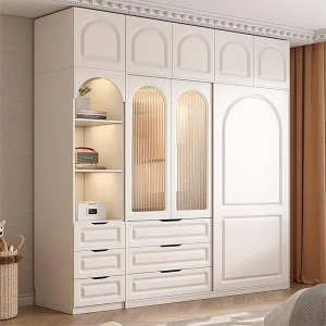 Tủ quần áo gỗ cửa kính kết hợp bàn trang điểm GHS-52140