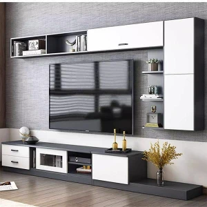 Tủ ti vi gỗ đẹp kết hợp tủ treo Bắc Âu GHS-52107