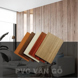 Vách ốp tường trang trí phòng khách giả gỗ 900,000đ/m2 GHS-6909