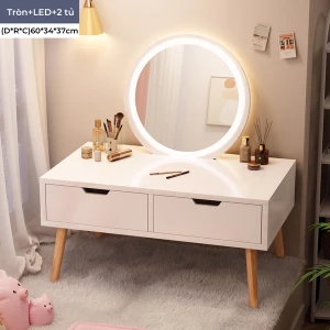 Bàn trang điểm ngồi bệt thiết kế kèm hộc tủ chứa đồ gọn gàng