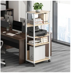 Giá sách khung sắt 4,5 tầng màu gỗ sáng