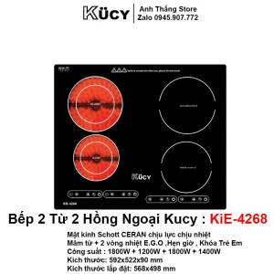 Bếp 2 Từ 2 Hồng Ngoại KUCY KiE-4268