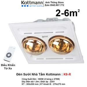 Đèn Sưởi Âm Trần Kottmann K9-R (Điều Khiển)