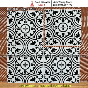 Gạch Bông Men 30x30 Hồng Hà 3034