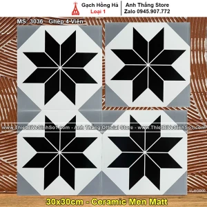 Gạch Bông Men 30x30 Hồng Hà 3036