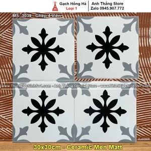 Gạch Bông Men 30x30 Hồng Hà 3039