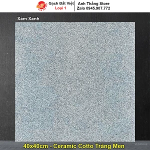 Gạch Lát Sân Cotto Đất Việt 40x40 Xám Xanh
