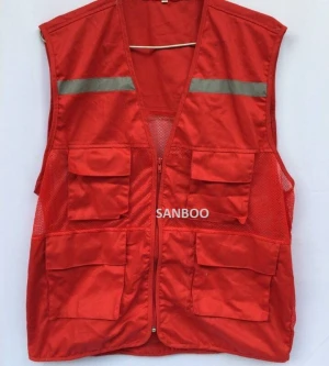 Áo gile bảo hộ màu đỏ