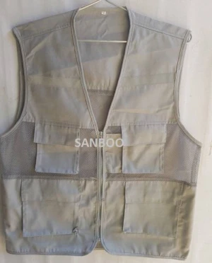 Áo gile bảo hộ màu ghi sáng