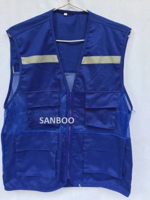 Áo gile bảo hộ màu xanh công nhân