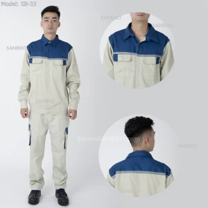 Quần áo bảo hộ túi hộp phối xanh Phản Quang SB33